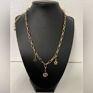 Paper Clip Necklace with Charms